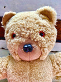 Rare Vintage Unjointed 1950'S Sheepskin Teddy Bear
