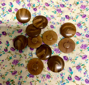 Vintage Brown "Tiger Effect"  Shank Buttons -11x 18mm
