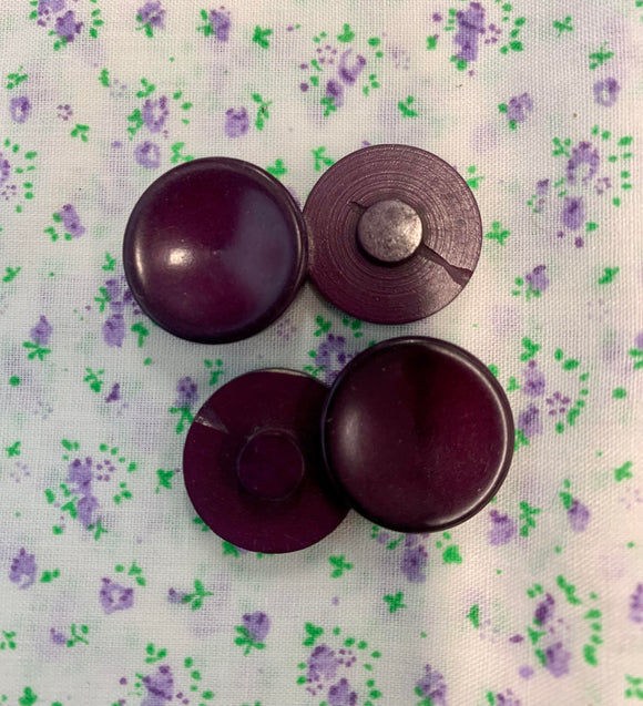 Vintage Purple Resin Shank Buttons 4 x 18mm