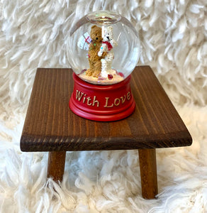 Valentines Bears" With Love" Mini Glitter Globe Collectable Bear Figurine  - Alice's Bear Shop
