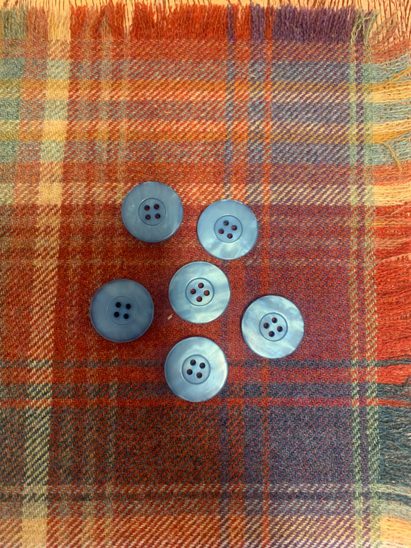 Blue Coat Flat 4 Hole Buttons-6 x 25mm