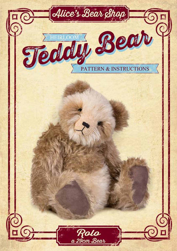 Teddy Bear Pattern and A5 Instruction Booklet - Rolo Bear 29cm when made