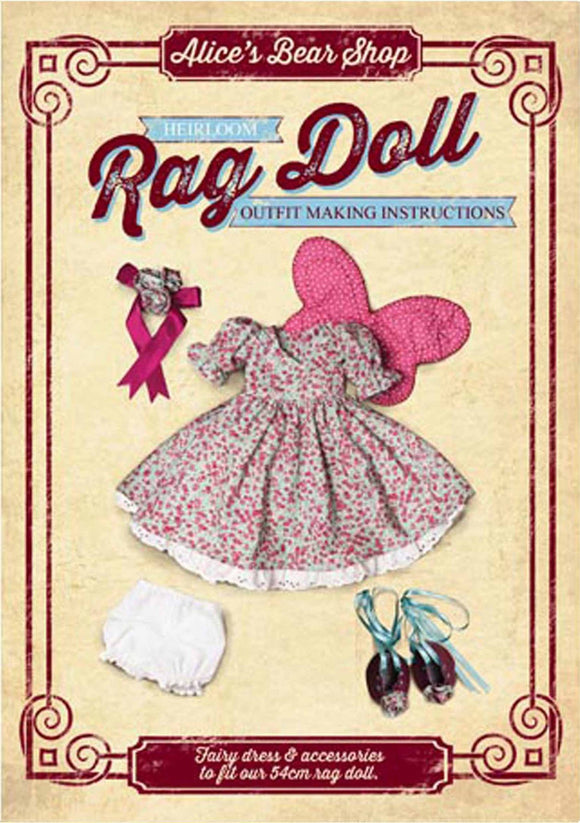 Rag Doll Pattern & Instruction Booklet - Fairy Outfit to fit our 54cm Rag Doll