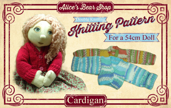 *DOWNLOAD* - Knitting Pattern A4 - Cardigan for 54cm/21