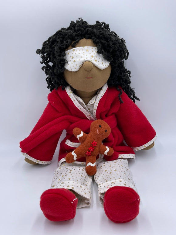 Rag Doll Outfit Kit - Cream Stars Christmas Pyjamas - to fit our 54cm Rag Doll