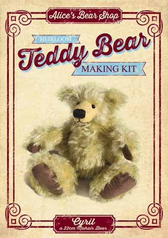Mohair Teddy Bear Making Kit - Cyril 22cm when made - Alice's Bear Shop