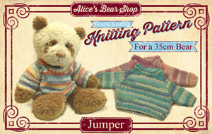 Knitting Pattern - Jumper for 35cm/14" Teddy Bear - Alice's Bear Shop