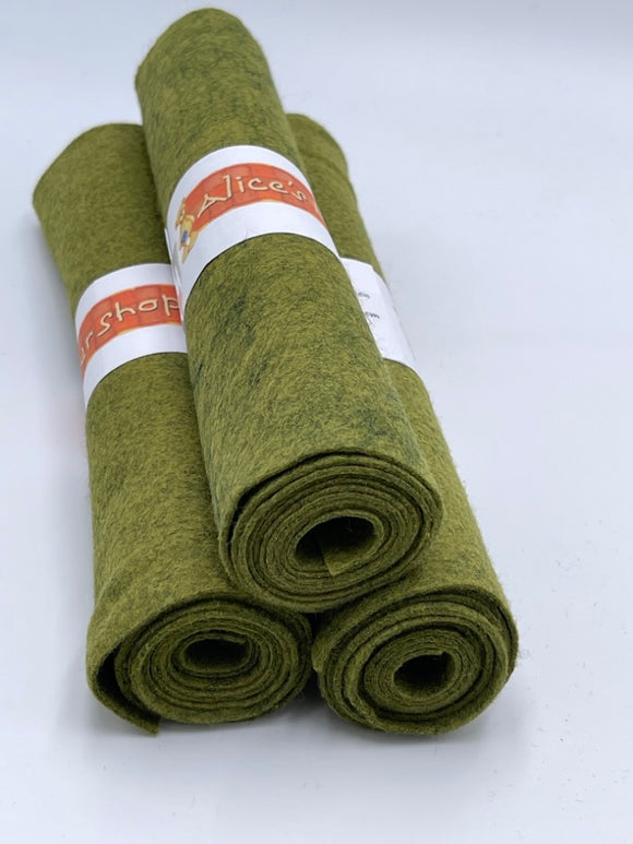 Wool Blend Felt - 25cm x 90cm Roll - NETTLE GREEN