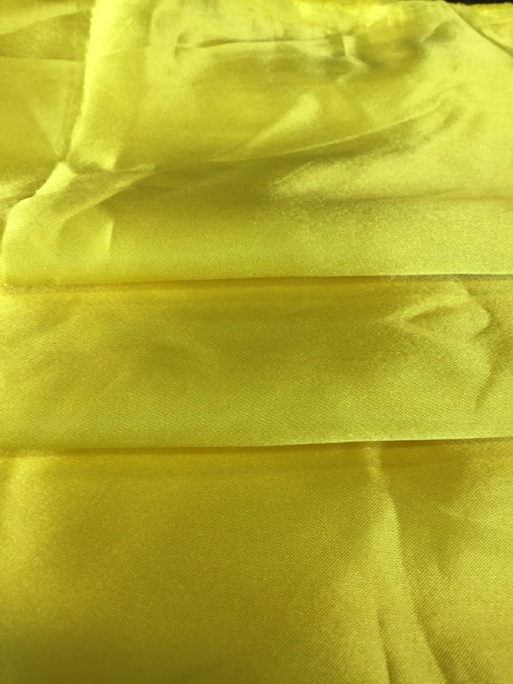 Fabric Remnant - Bright Yellow Satin Style Fabric  Approx 1.5m x 2m
