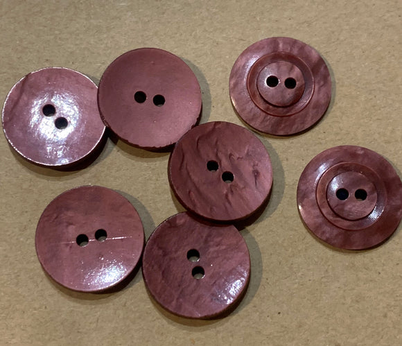 Vintage Russet Red Mottled 2 Hole Buttons( 7 x 19mm)