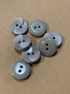 Vintage Grey Raised "Flower Effect "Plastic 2 Hole Buttons 7 x 18mm