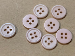 Vintage  Baby Pink Small Plastic 4 Hole Buttons- (8x 12mm)