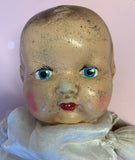 Very Rare Vintage 1940's Handmade Cloth Doll with Ceramic Head