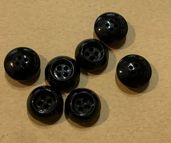 Vintage Chunky Black Childs Coat Buttons 7 x 14mm