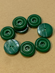 Vintage  Green plastic Two Hole Buttons 8 x 18mm