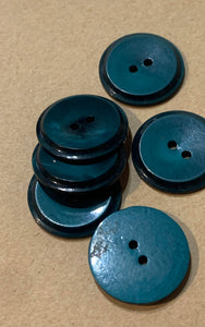 Vintage  Dark Green Large Resin Two Hole Buttons ( 6 x 22mm)