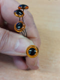 2 pairs Vintage Hand Made Glass Eyes - 9mm Light Topaz, on wires