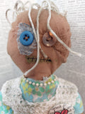 'Ash' - Zed Headz Handmade Zombie OOAK 9" Cloth Doll by Bear Bones