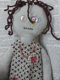 'Dana' - Zed Headz Handmade Zombie OOAK 9" Cloth Doll by Bear Bones