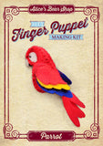 Finger Puppet Kit with Pattern and A5 Instructions - Parrot - Alice's Bear Shop