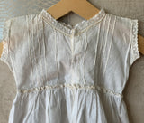 Vintage Handmade Christening Gown in White Cotton
