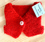 Handknitted Small Bright Red Christmas Sparkly  Waistcoat for Teddy Bears