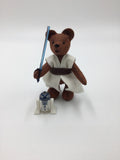 "Drey" Handmade Jedi Style 4" Miniature Felt Bear With Lego R2D2 Model