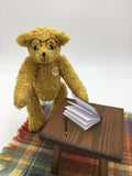 Hand made teddy bear 8" Lawrence Librarian