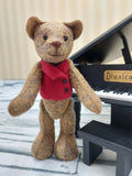 'Lowen Allegro' Handmade Miniature Felt 'Composer/Virtuoso' Thread Jointed Bear With Piano