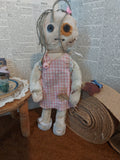 'Melda' - Zed Headz Handmade Zombie OOAK 9" Cloth Doll by Bear Bones