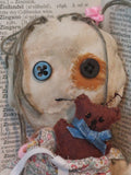 'Melda' - Zed Headz Handmade Zombie OOAK 9" Cloth Doll by Bear Bones