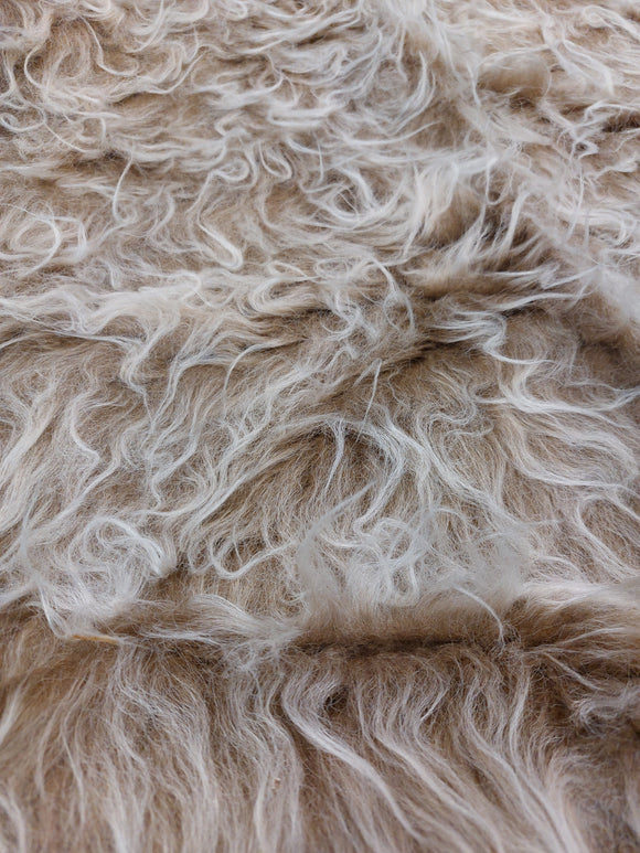 Plush/Faux Fur Remnant - Mink White Shaggy Pile