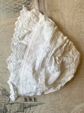 Vintage Handmade Floral   White Cotton Lace  Bonnet