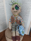 'Reno' - Zed Headz Handmade Zombie OOAK 9" Cloth Doll by Bear Bones