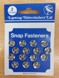 Silver Metal Sew-in Snap Fasteners (press studs/poppers ) 15pack - 5mm to 11mm Options