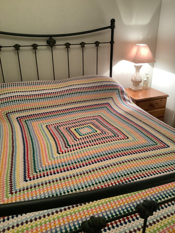 Hand Crocheted Double Kaleidoscope Bed Spread Throw