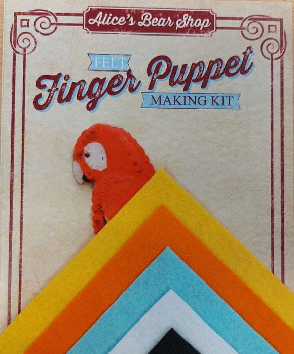 Finger Puppet Kit with Pattern and A5 Instructions - Tropical Parrot