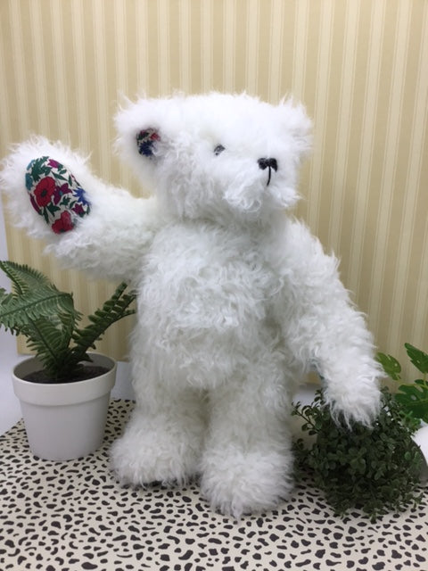 Liberty Woodward - White Plush Jointed Bear Making Kit - Choose With or Without pattern/White