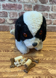 Handmade Vintage Pre-Loved Black & Ivory Toy Dog