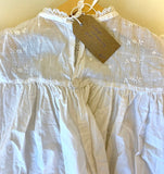 Vintage Ivory Cotton Floral Handmade Christening Gown .