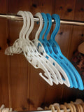 Set of 8 Vintage Doll/Baby Nursery Clothes Hangers Blue/White