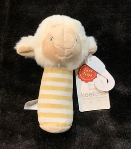 Keeleco Baby Toys- Lullaby Lamb Stick  Rattle-100% Recycled