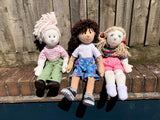 **DOWNLOAD** Simple 3-in-1 Unisex Trouser/Shorts pattern for Rag Dolls & Fashion Dolls