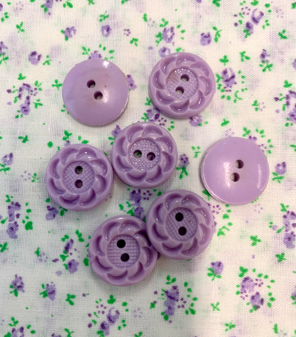 Vintage Lilac Flower 2 hole Buttons-(15mm x 7)
