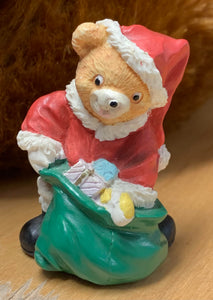 Vintage  Mini Collectable "Father Christmas" Teddy Bear Figurine -4cm