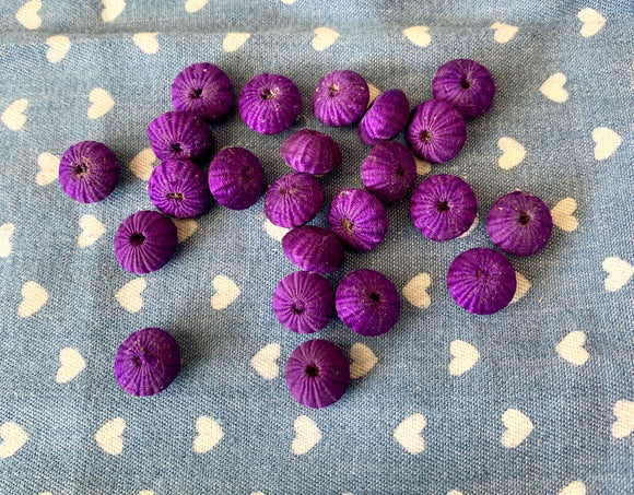 Vintage Purple Velvet Round Buttons 23x12mm