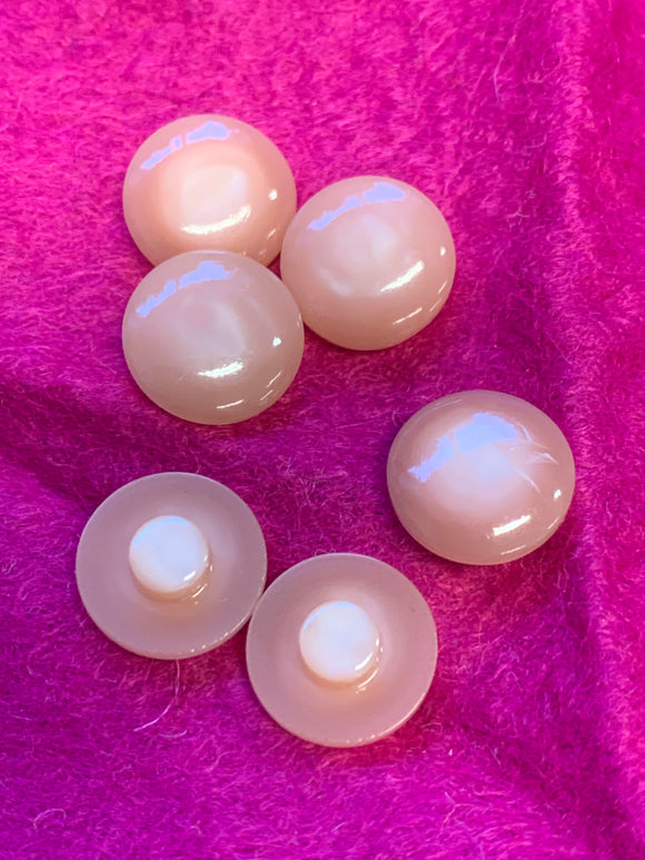 Vintage Light Peach Shank Plastic Buttons 12mm x 6