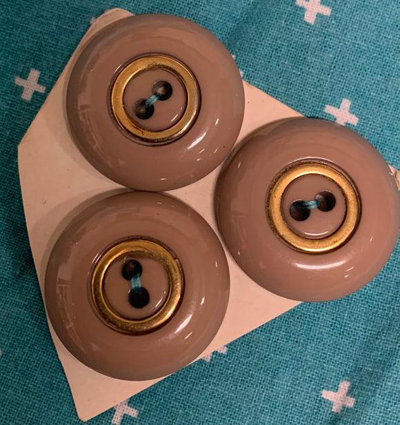 Vintage Beige Round Resin 2 hole Buttons 3 x 25mm