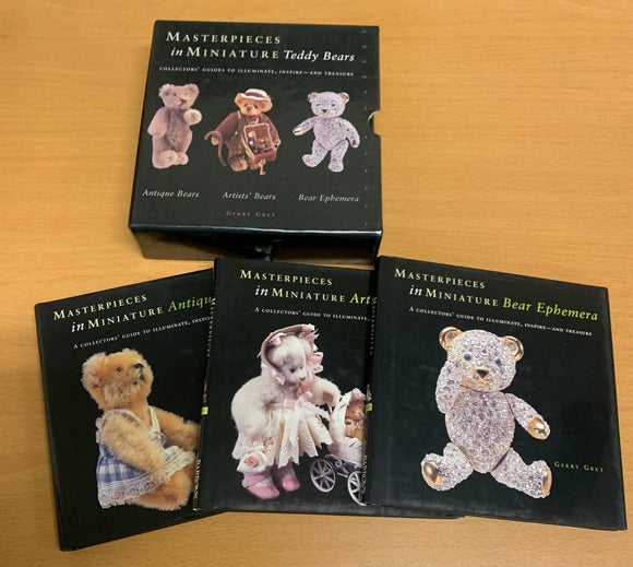 Masterpieces in Miniature Teddy Bears- By Gerry Grey-Set of 3 Hardback Books in a Case