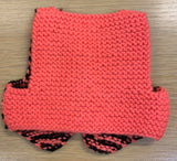Hand knitted  Coral Orange & Black Striped Waistcoat for Teddy Bears